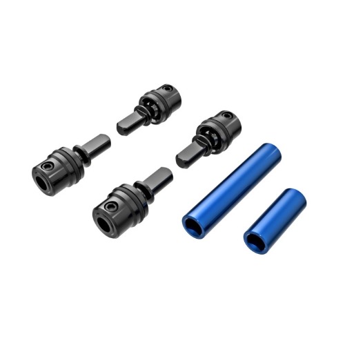 AX9751-BLUE Driveshafts, center, male (steel) (4)/ driveshafts, center, female, 6061-T6 aluminum (blue-anodized) (front &amp; rear)/ 1.6x7mm BCS (with threadlock) (4)