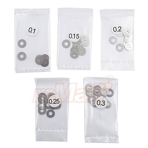 [#YA-0601] 3x7mm Stainless Steel Spacer Shim Set 0.1 0.15 0.2 0.25 0.3mm