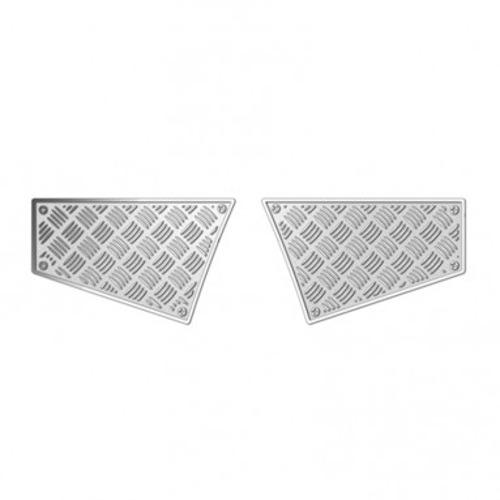 GRC STAINLESS STEEL REAR BODY SIDE PLATE SET SILVER FOR TRAXXAS 1/18 TRX-4M DEFENDER