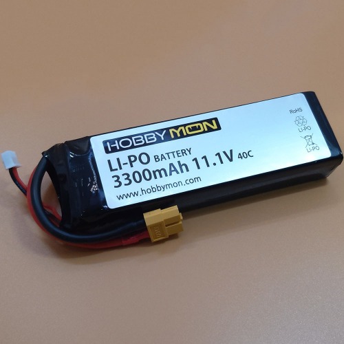 [#HBM3300M3S] [얇은 3셀 리포 배터리] 3300mAh 11.1V 3S 40C LiPo Battery w/XT60 Connector (D1RC 디펜더 D90｜카포 JK 맥스) (크기 135 x 43 x 19mm)