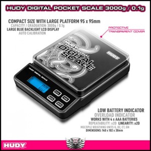 [107866] HUDY PROFFESIONAL DIGITAL POCKET SCALE 3000g/0.1g