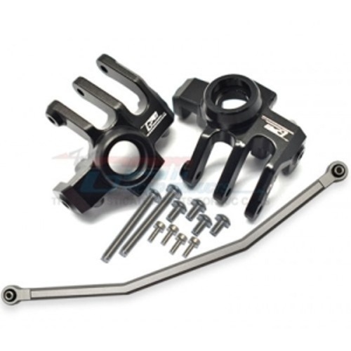 [#RBX021N-BK] Aluminum Front Knuckle Arm w/Steering Rod Set (액시얼 RBX10 - RYFT #AXI232041, AXI234020 옵션)