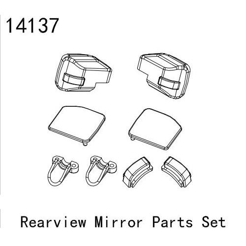 14137 Rearview Mirror Parts Set (YK4083) LED 미포함