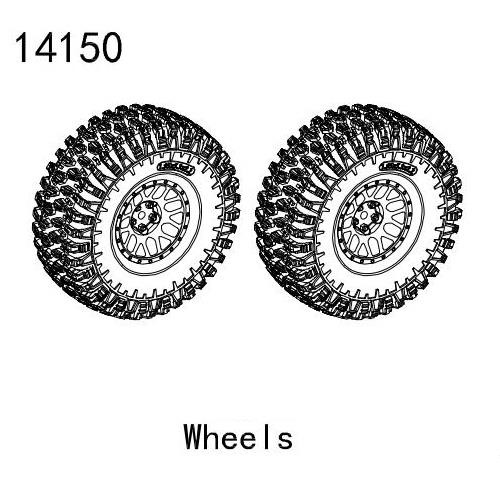 14150 Wheel, Tire Set (2) (YK4083)