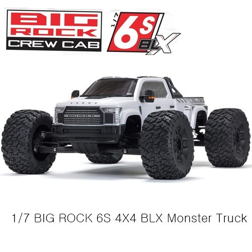 ARA7612T3 1/7 BIG ROCK 6S 4X4 BLX Monster Truck RTR, White