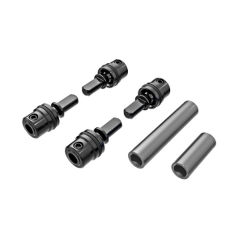 AX9751-GRAY Driveshafts,center,male(steel)(4)/driveshafts,center,female,6061-T6 aluminum dark titanium-anodized,front &amp; rear/1.6x7mm BCS with threadlock(4)