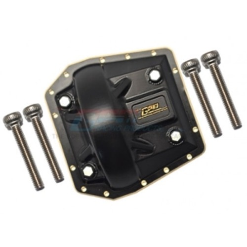 [#SCX6012AXA-BK] Brass Front/Rear Gearbox Cover (Gold Inlay Version) (for SCX6)