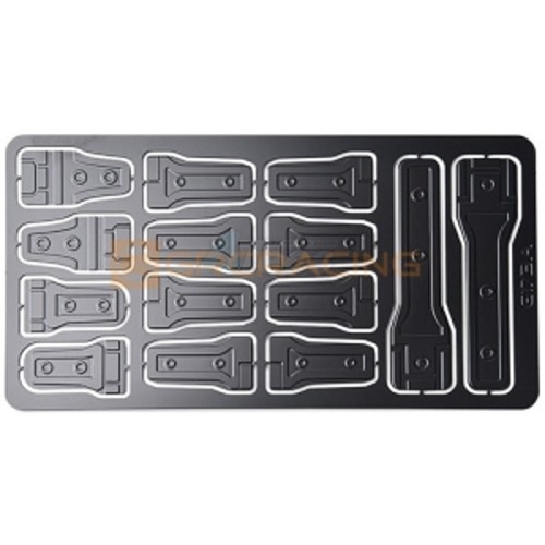 [#GRC/G173AB] Full Set Scaled Hinge Decorative Metal Plate for SCX6 Wrangler (Silver)