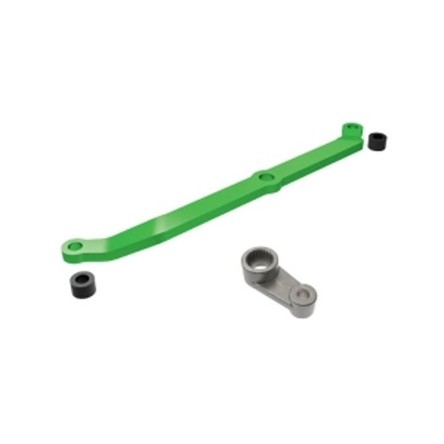 AX9748-GRN Steering link,6061-T6 aluminum green-anodized/servo horn,metal/spacers(2)/3x6mm CCS with threadlock(1)/2.5x7mm SS with threadlock (1)