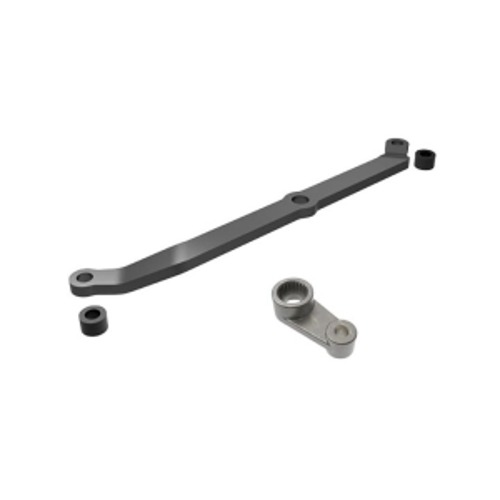 AX9748-GRAY Steering link,6061-T6 aluminum,dark titanium-anodized/servo horn,metal/spacers(2)/3x6mm CCS/2.5x7mm SS