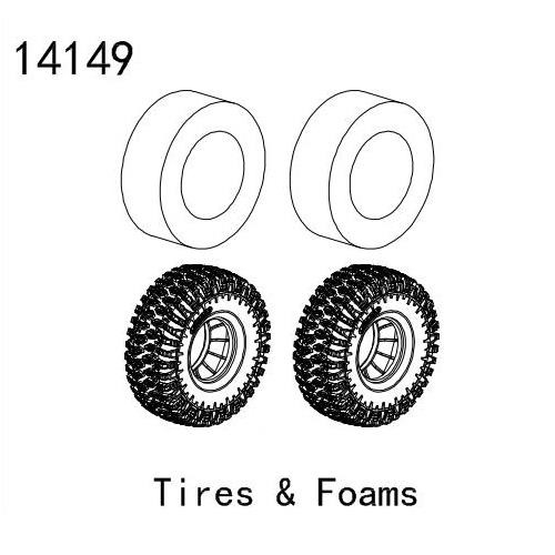 14149 Tire, Foam set (2) (YK4083)