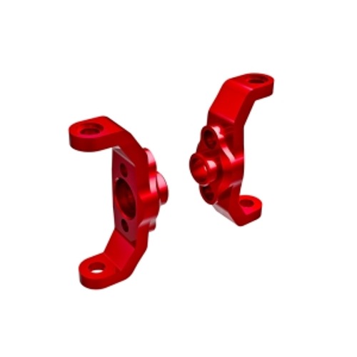 AX9733-RED Caster blocks,6061-T6 aluminum red-anodized - left/right
