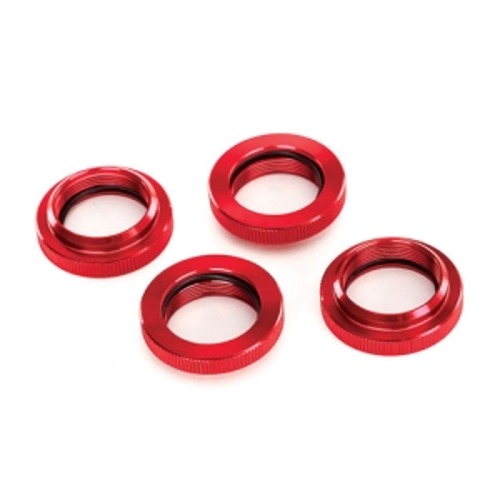 AX7767R Spring retainer (adjuster), red-anodized aluminum, GTX shocks (4) (assembled with o-ring)